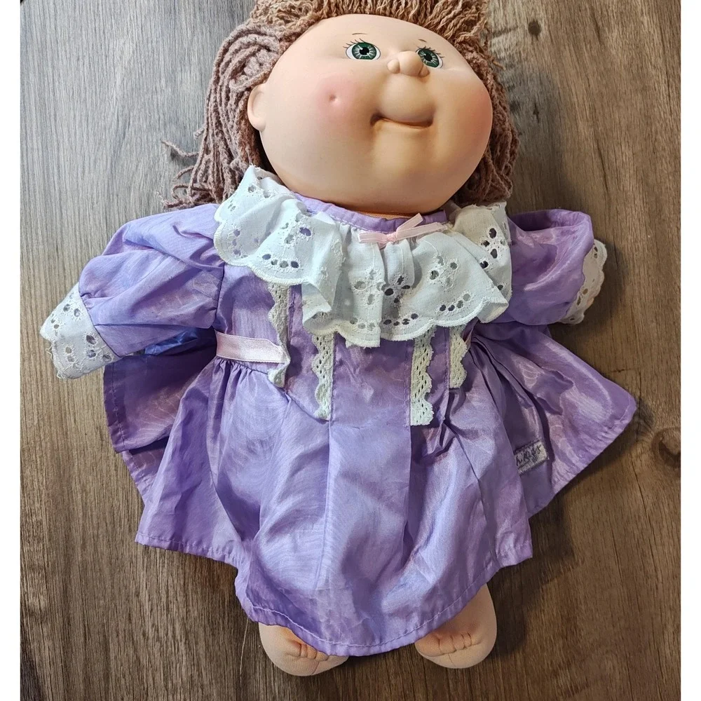 Hasbro Cabbage Patch Kids Doll Kids 1990 First‎ Edition Purple Dress Vintage
